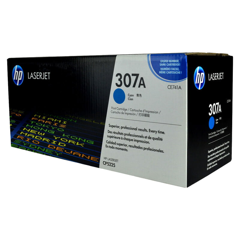 HP 307A (CE741A) Toner Cartridge, Cyan, Standard Yield.