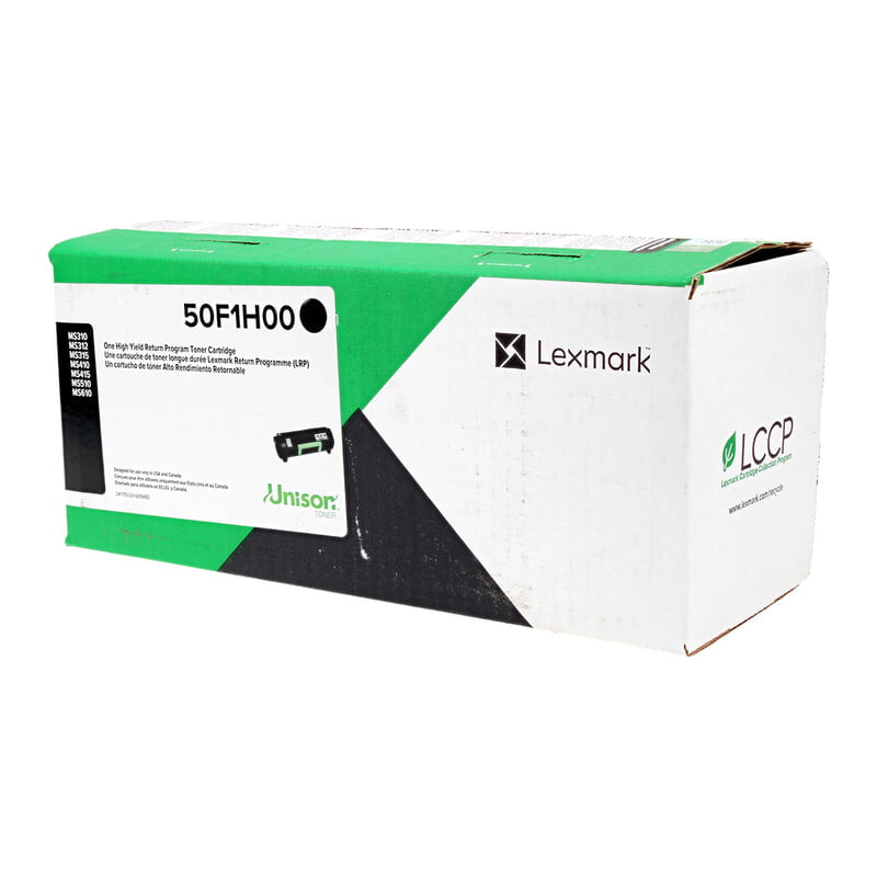 Lexmark (50F1H00) Toner Cartridge, Black, High Yield.