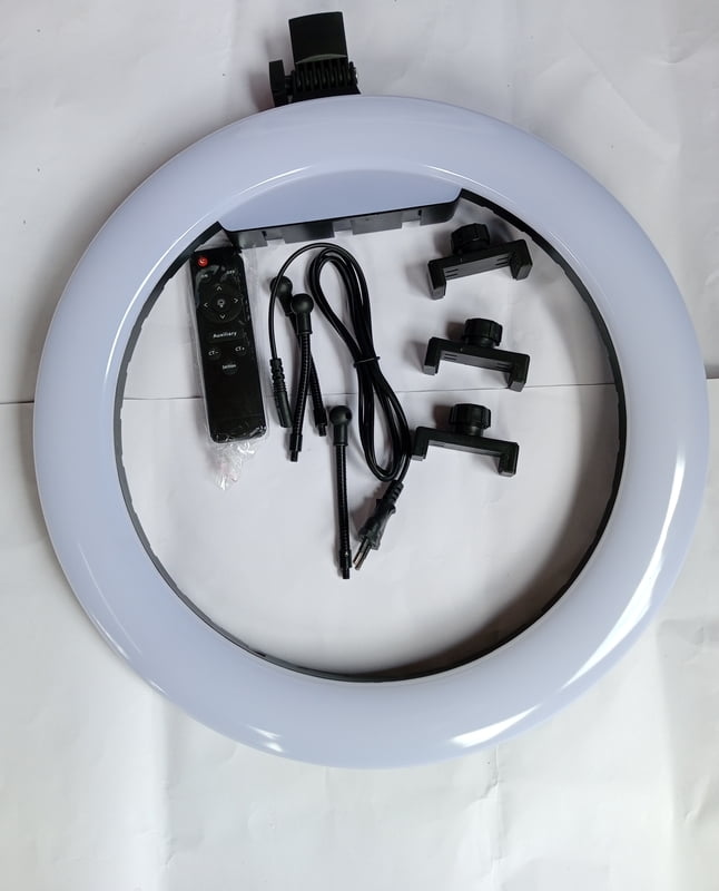 RING LIGHT 18INCHES WITH 3 PHONES  HOLDERS+ REMOTE CONTROL WITH TRIPOD STAND