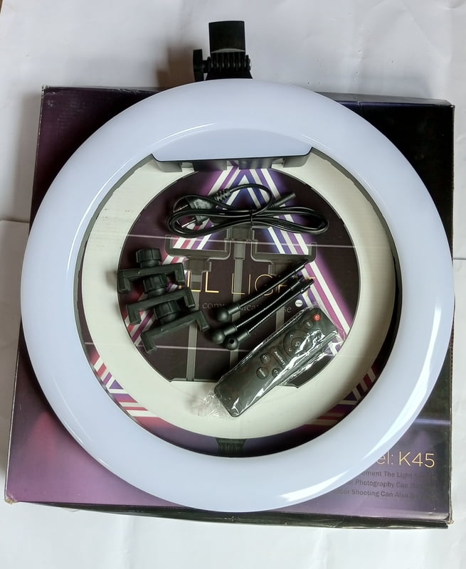 RING LIGHT 18INCHES WITH 3 PHONES  HOLDERS+ REMOTE CONTROL WITH TRIPOD STAND