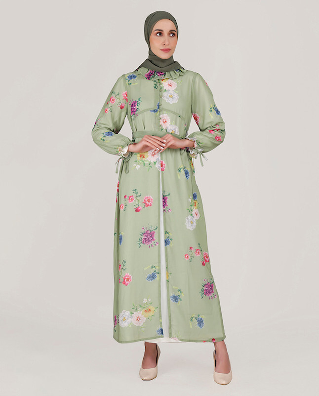 SPRING RUFFLED NECK KIMONO