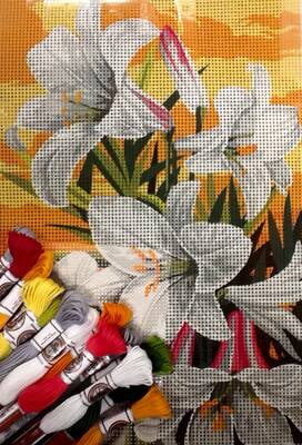 Lilium Magnifici - Tela pre-stampata per mezzo punto Lilium Magnifici - Tela pre-stampata per mezzo punto