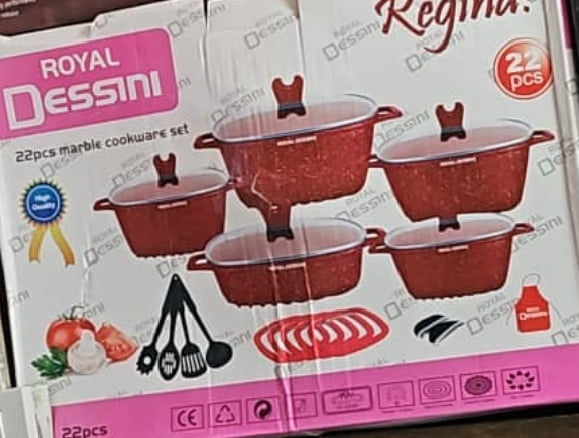 ROYAL DESSINI MABLE POT 22 PIECES  SET OF 5 POTS WITH ACCESSORIES