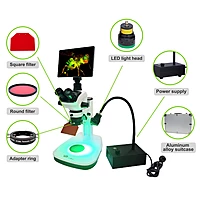 Trinocular Fluorescence Microscope (510-540nm) with Smart Camera and Fluorescence Adaptor