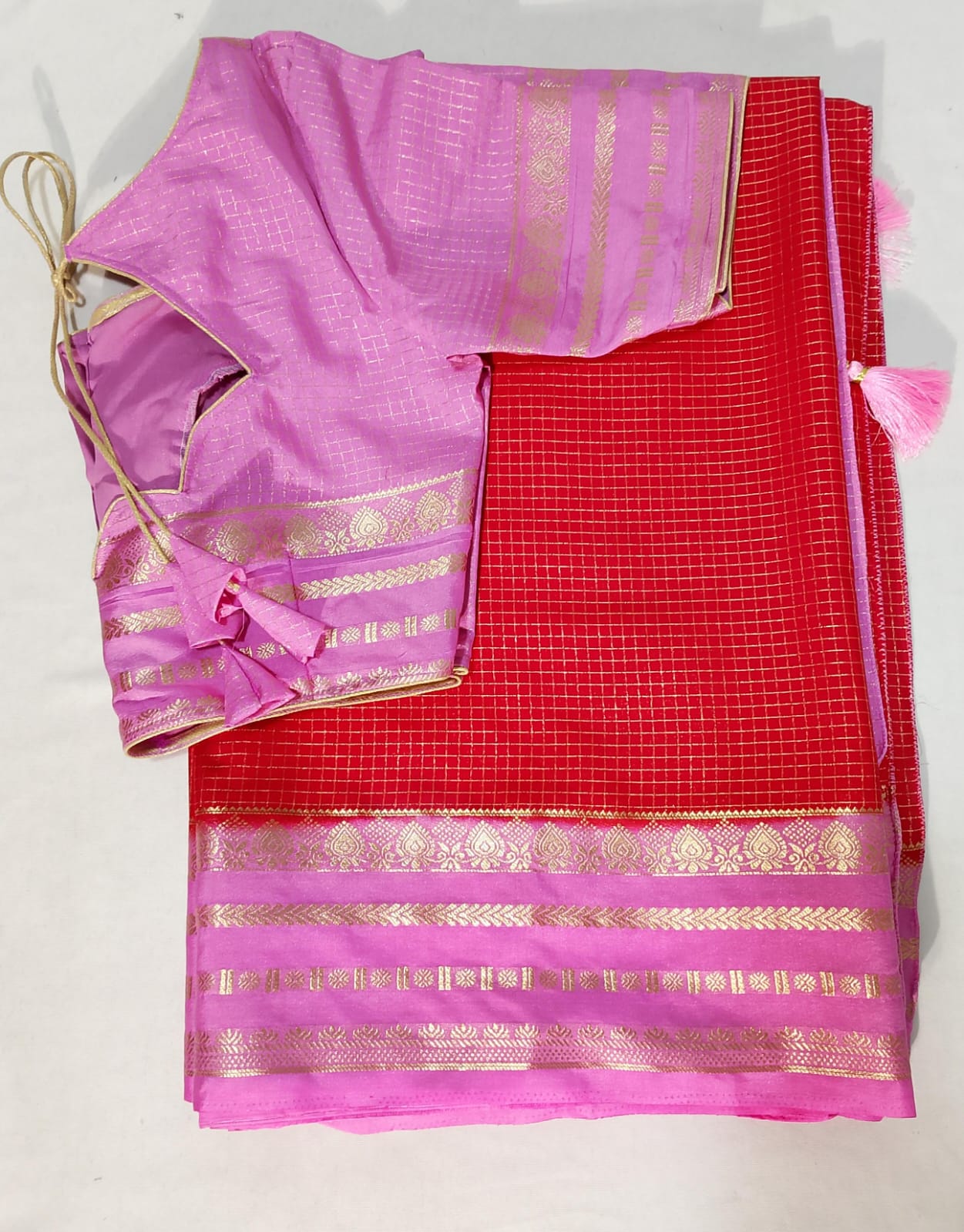 N21: Ready To Ship Beautiful Mysore Crepe Silk Saree With Stitched Blouse N21: Ready To Ship Beautiful Mysore Crepe Silk Saree With Stitched Blouse