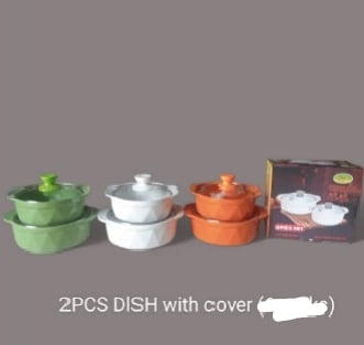 2PIECES DISHES WITH COVER