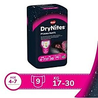 Huggies Drynites Girl 4-7Yrs,17-30Kgs, 10S