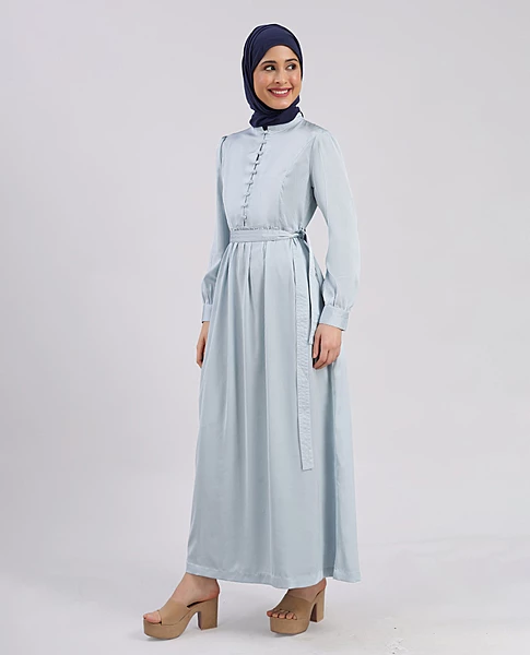 BLUE PEARL SATIN DRESS