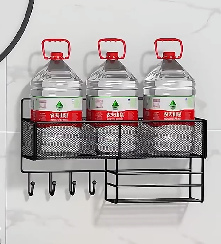 WALL MESH STORAGE WITH HANGERS AND DRAWERS