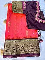 J418: Ready To Ship Beautiful Narayanpeta Saree With Stitched Embriodery Work Blouse