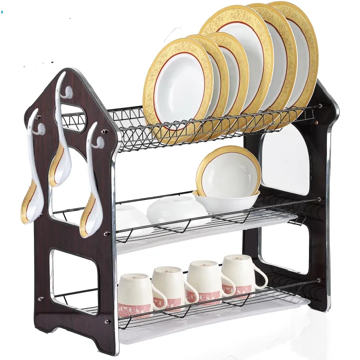 3 LAYERS DISH DRAINER PLATE RACK - 22INCHES