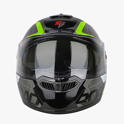 STEELBIRD SBA-7 ISS ROAD MATT BLACK/NEON C/V (L)