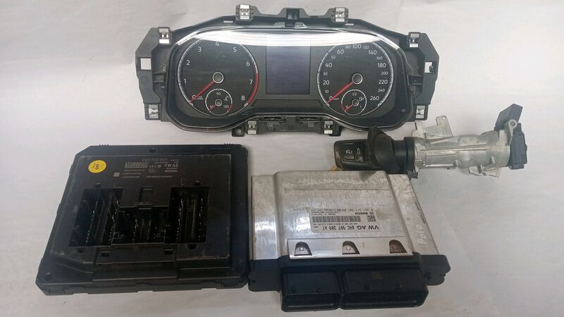 Lock Sets Volkswagen Polo MK7 1.0L-T Hatch 4 switch electric window Cluster, ECU, BCM, ignition and key 2017 to