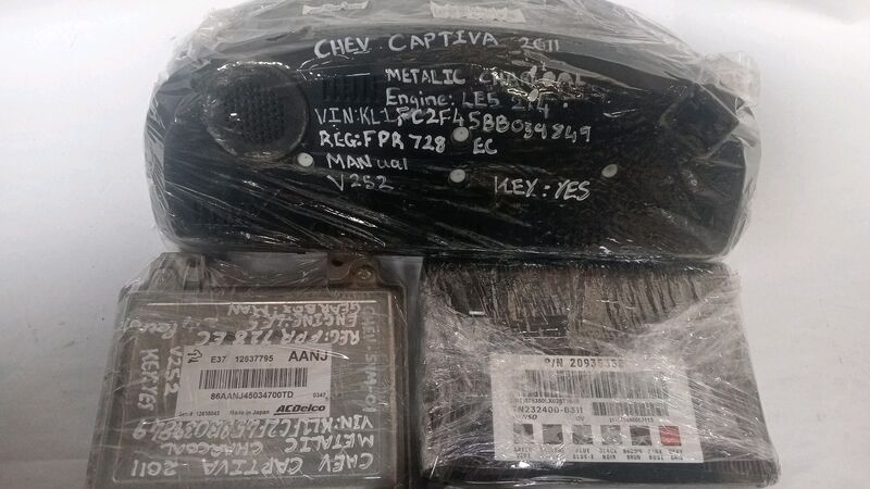 Lock Sets Chevrolet Captiva 2.4 Cluster, ECU, BCM, Ignition, Key reader and key 2011 to