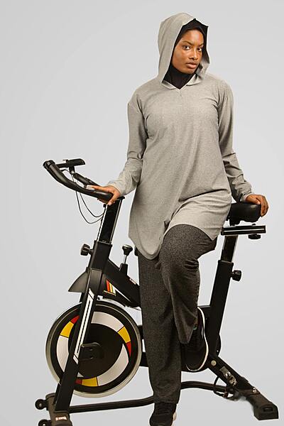 GREY LITE HOODED TOP