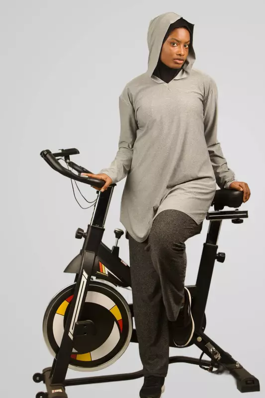 GREY LITE HOODED TOP