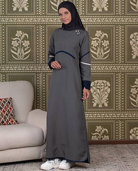 FLOWY GREY JILBAB