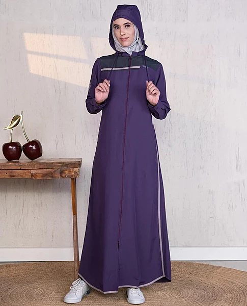 DEEP PURPLE MODEST HOODED JILBAB