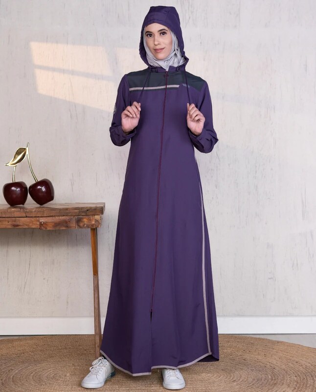 DEEP PURPLE MODEST HOODED JILBAB