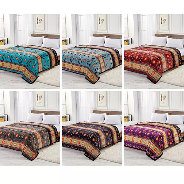 Reversible Blanket Queen Medicine Wheel [1762]