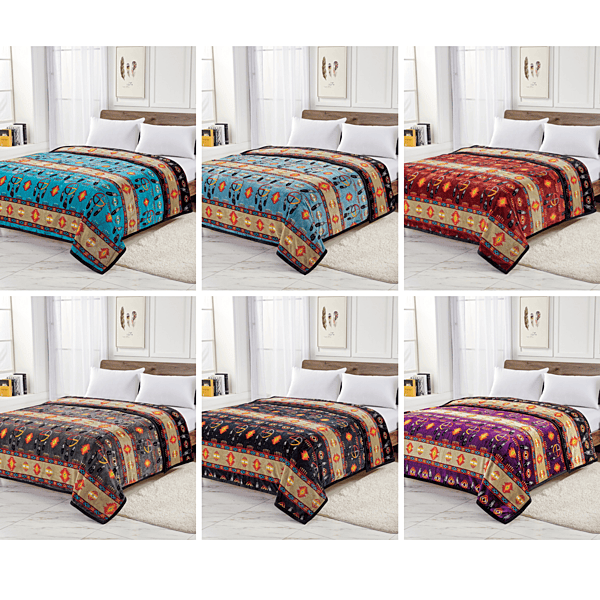 Reversible Blanket Queen Medicine Wheel [1762]