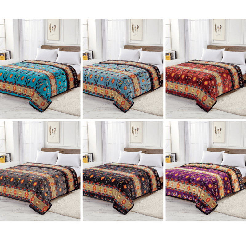 Reversible Blanket Queen Medicine Wheel [1762]