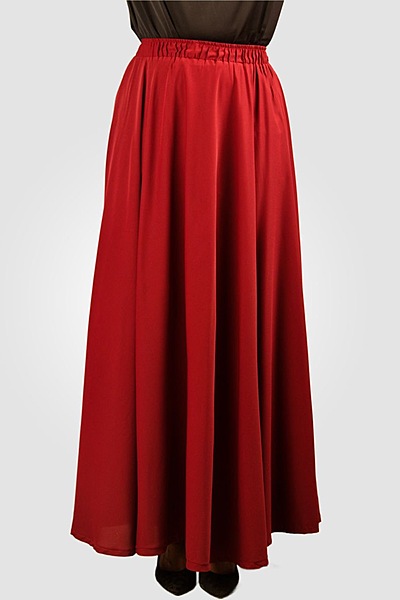 MAROON FLAYED SKIRT