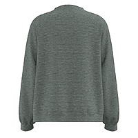 Women's Fabric Full Zipper Closure Round Neck Design Loose Fit Sleeve Cuffs