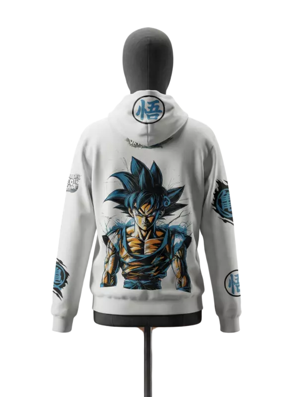 Dragon Ball Goku Graphic Hoodie – Mens White Anime Streetwear