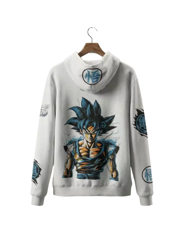 Dragon Ball Goku Graphic Hoodie – Mens White Anime Streetwear