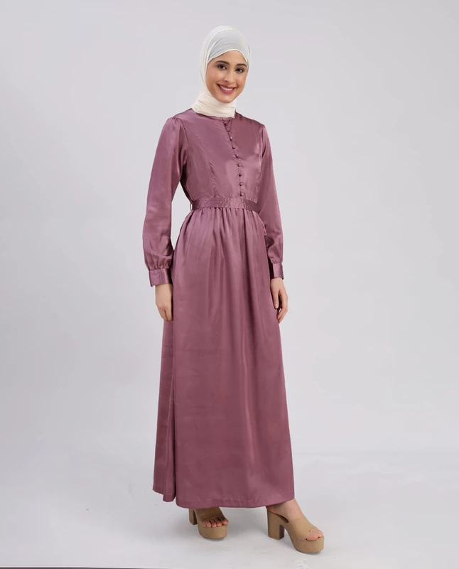 PEACH BLOSSOM SATIN DRESS