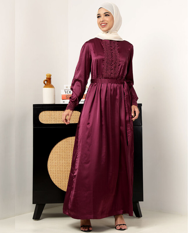ROYAL MAROON LACED DRESS