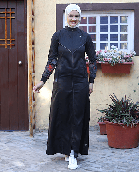 STEALTH BLACK FULL FRONT OPEN JILBAB