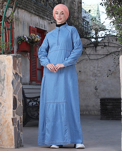 ICE BLUE DENIM ESSENTIAL JILBAB