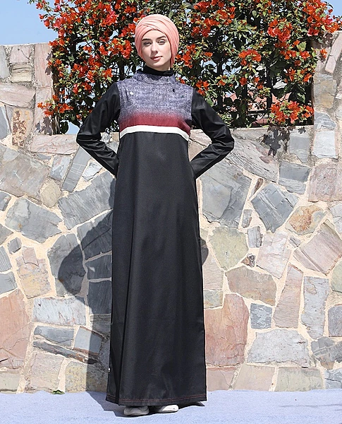 CHIC CONTRAST MIDNIGHT BLACK JILBAB