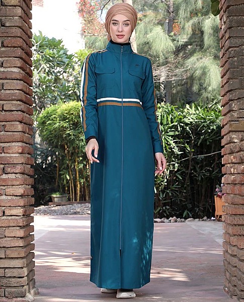 URBAN TEAL ZIPPED DOWN JILBAB