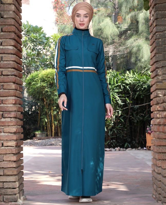 URBAN TEAL ZIPPED DOWN JILBAB