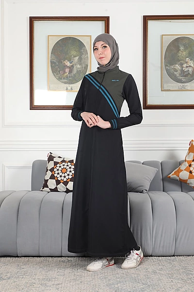 MIDNIGHT CONTRAST FULLFRONT OPEN JILBAB