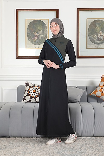 MIDNIGHT CONTRAST FULLFRONT OPEN JILBAB