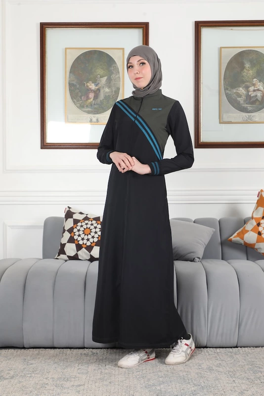 MIDNIGHT CONTRAST FULLFRONT OPEN JILBAB