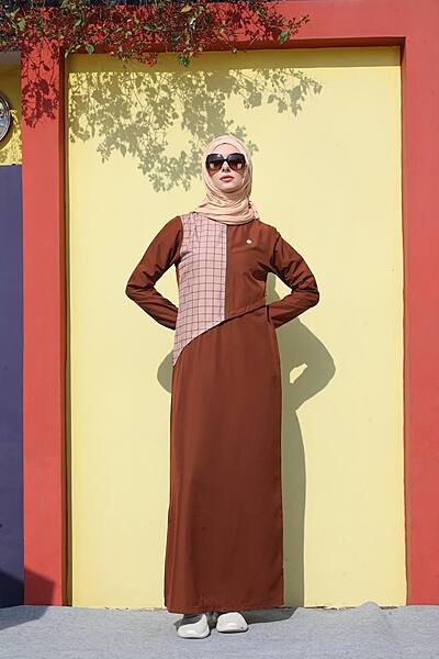 BROWN WAVE UTILITY JILBAB