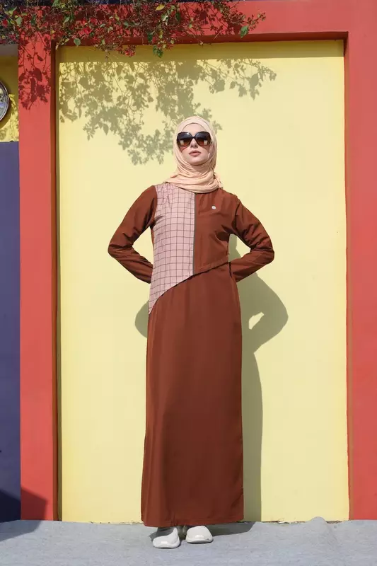 BROWN WAVE UTILITY JILBAB