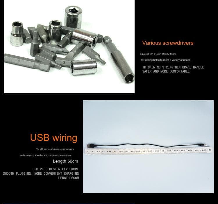 RECHARGEABLE 45 PIECES HAND DRILL REPAIR TOOL SET ELECTRIC SCREW DRIVER