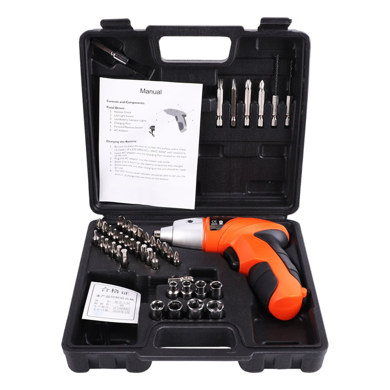 RECHARGEABLE 45 PIECES HAND DRILL REPAIR TOOL SET ELECTRIC SCREW DRIVER