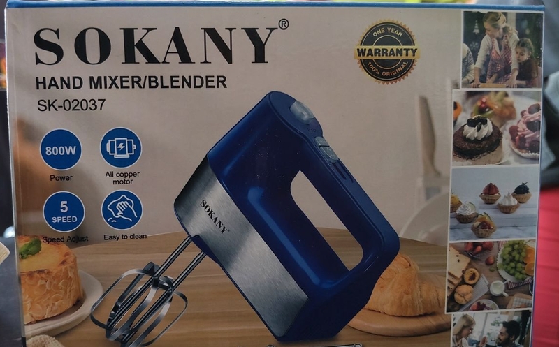 SOKANY HAND MIXER - 800W - 5 SPEED