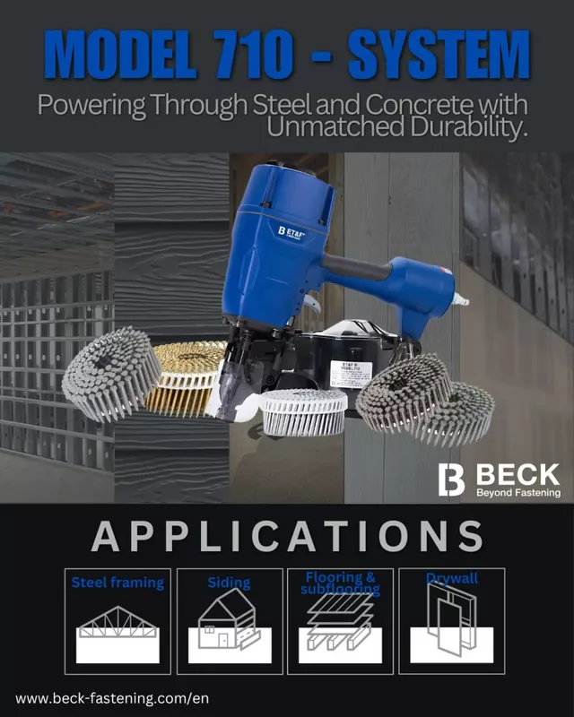 ET&F Model 710 Fastening System | Pneumatic Air Nailer for Steel‑to‑Concrete