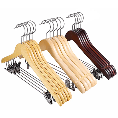 Natural Wooden Hangers-Pack of 10 Natural Wooden Hangers-Pack of 10