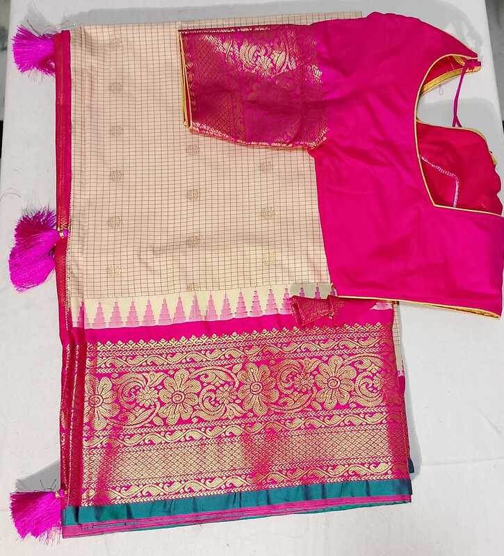 J129: Ready To Ship Beautiful Saree With Stitched Blouse J129: Ready To Ship Beautiful Saree With Stitched Blouse