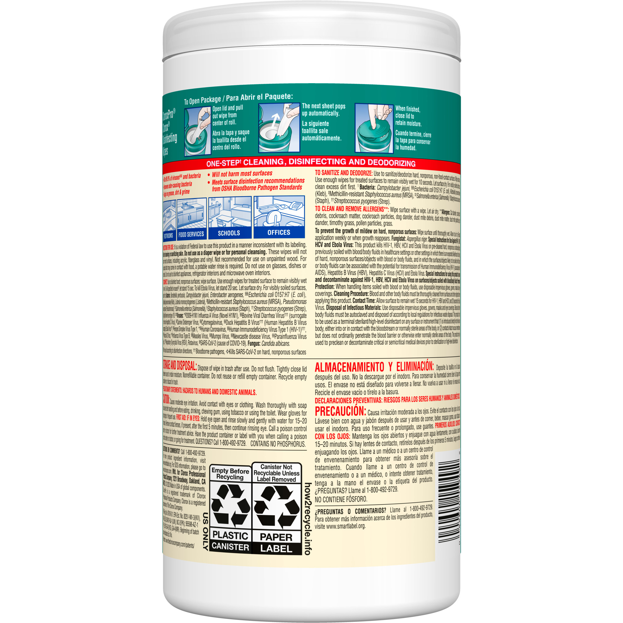 Clorox Disinfecting Wipes 75 Count Fresh Scent 7" X 8" 6 / cs