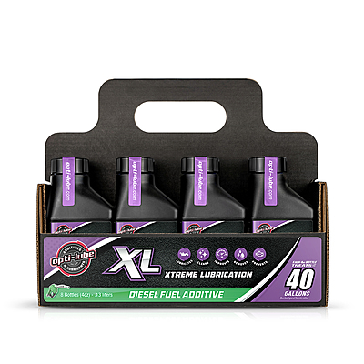 Opti-Lube XL eight-pack of 4 oz bottles in a cardboard carrier with handle Opti-Lube XL eight-pack of 4 oz bottles in a cardboard carrier with handle
